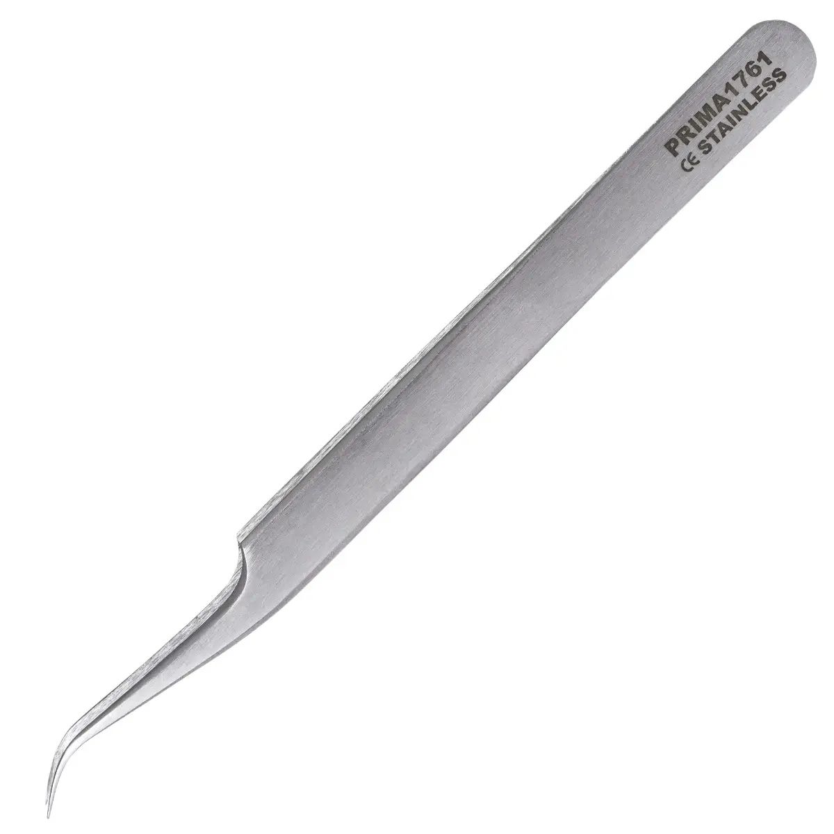 Penseta pentru aplicarea genelor false, PRIMA, inox, cu varfuri curbate, 15cm