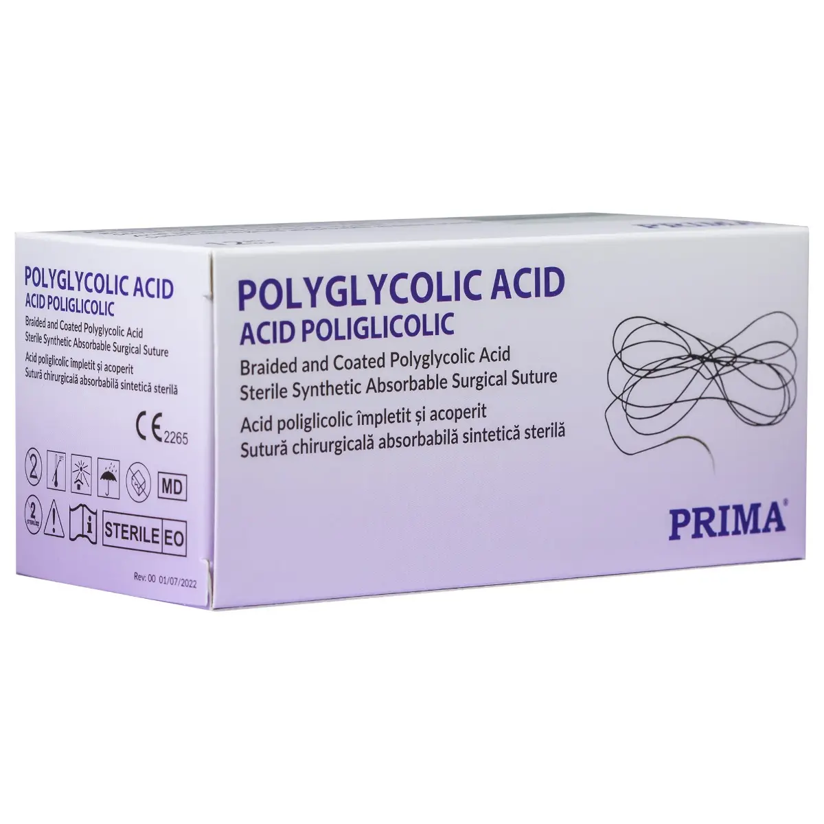 Sutura chirurgicala acid poliglicolic PRIMA 75cm ac Tapercut 1/2 30mm USP 1