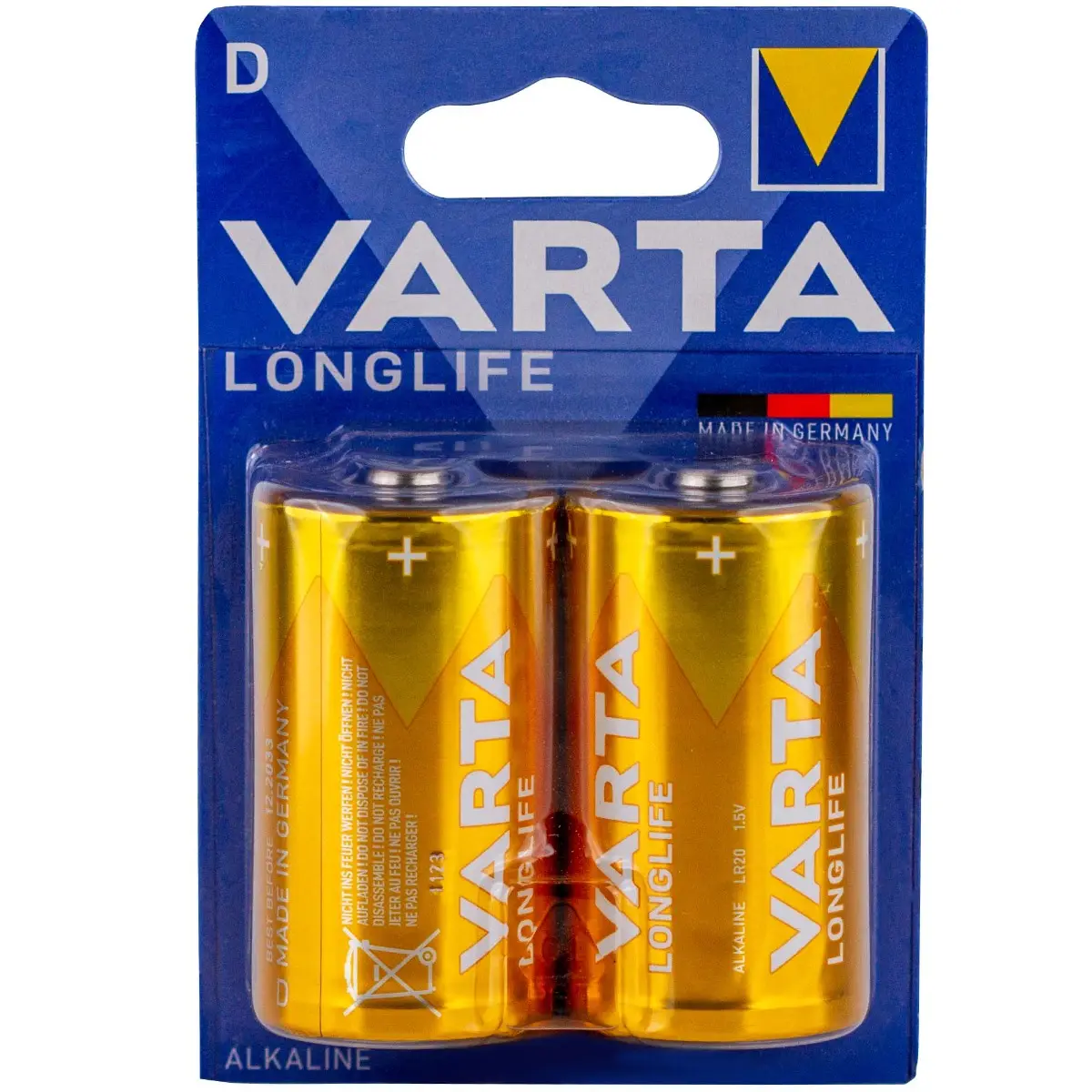 Baterie VARTA LR20 D, alcalina, 1.5V, 2000 mAh, 2 buc