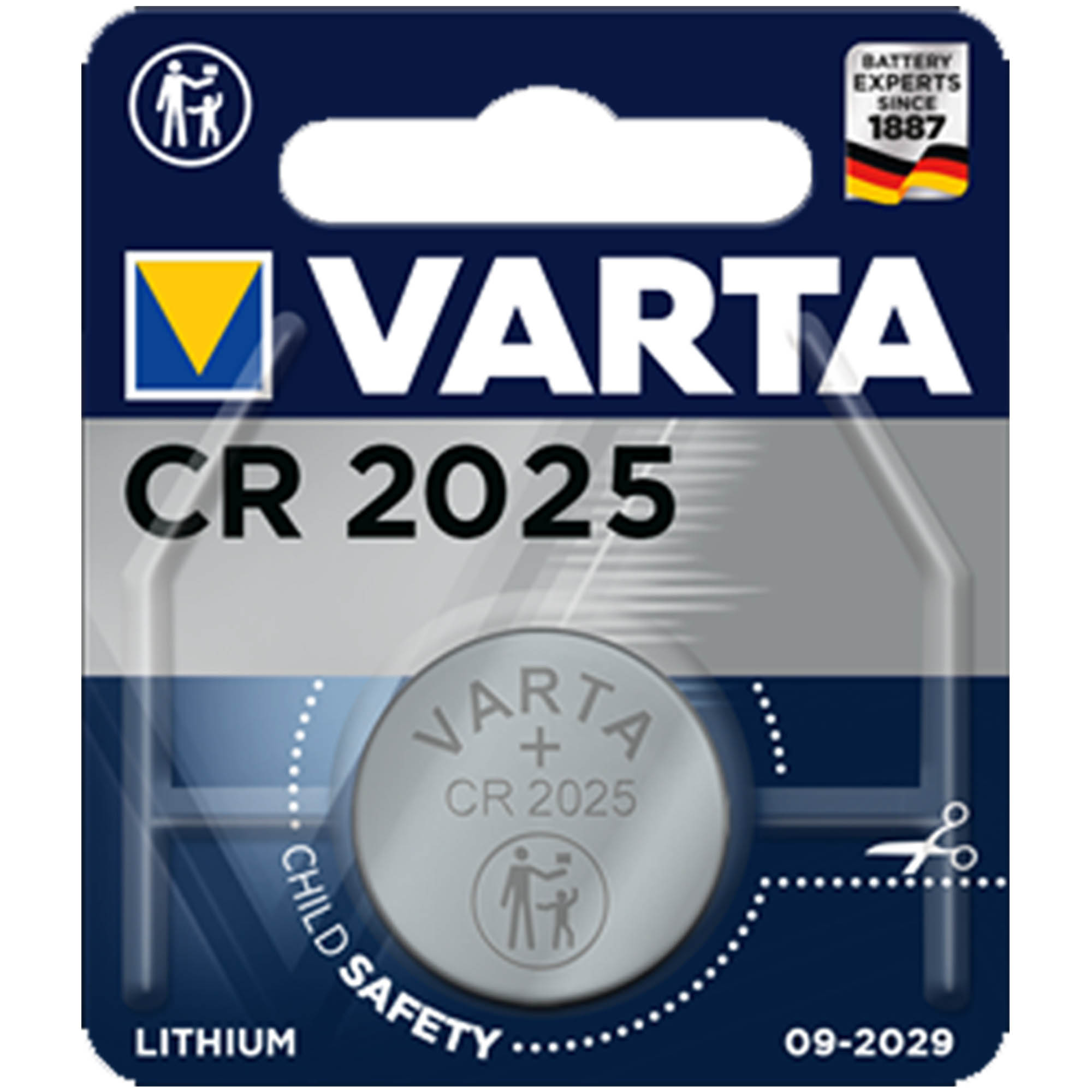 Baterie tip buton VARTA CR2025, litiu, 3V, 20x2.5mm, 4g