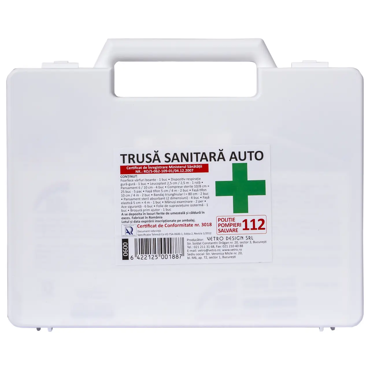 Trusa Medicala de Prim Ajutor Auto PRIMA