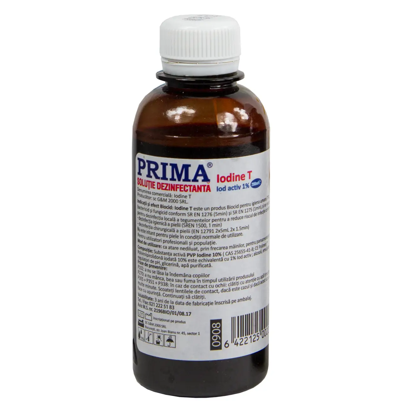 Solutie polivinilpirolidona iodata, 10%, 200ml, PRIMA