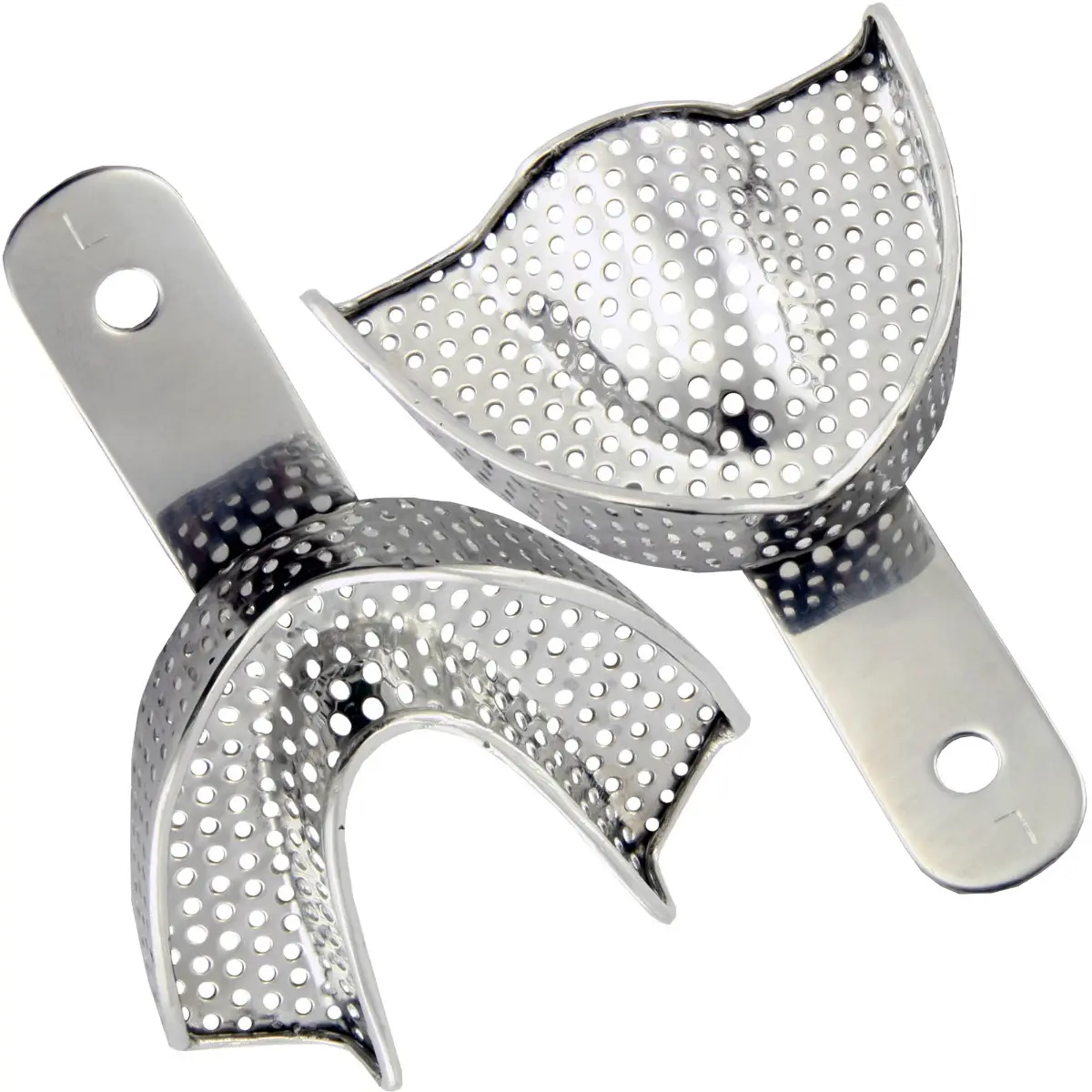 PACHET Linguri impresie, din inox, pentru material de impresie, arcada superioara/inferioara, L, 1set