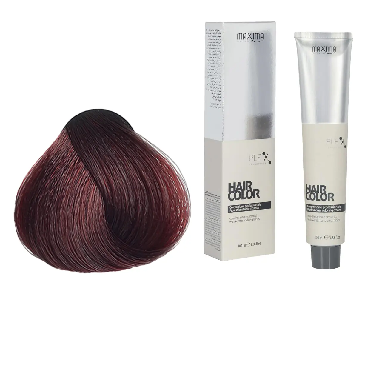 Vopsea profesionala de par, 5.6 Saten roscat deschis, MAXIMA, 100ml