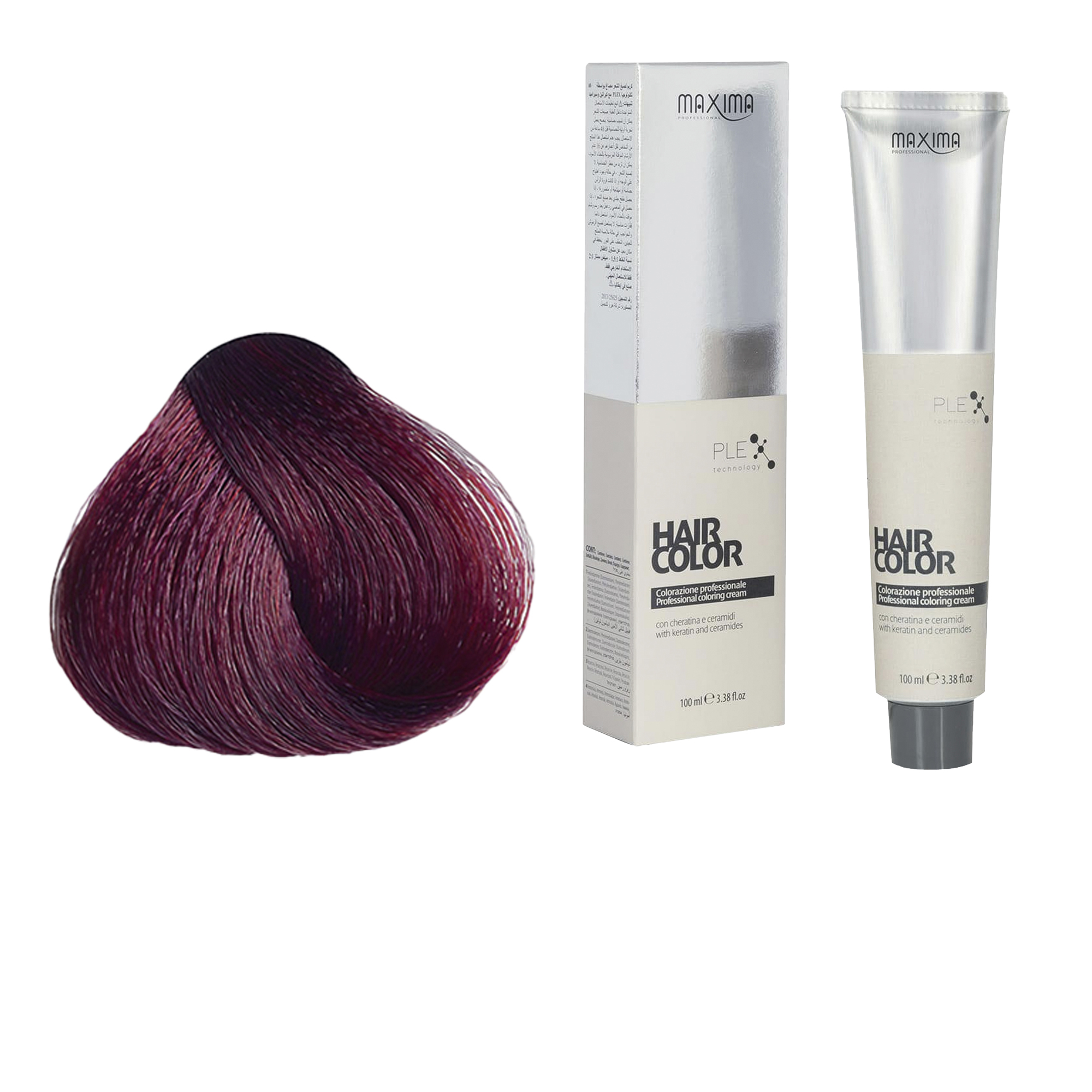 Vopsea profesionala de par, 5.62 Saten roscat violet deschis, MAXIMA, 100ml
