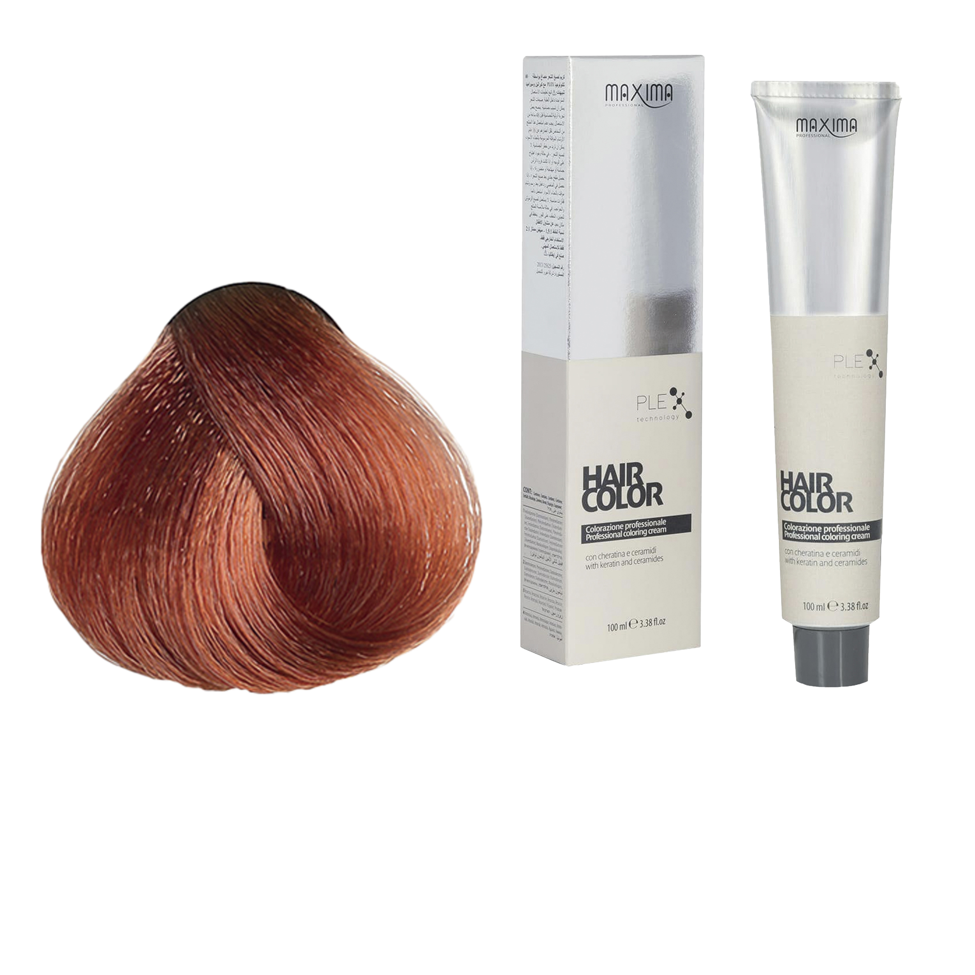Vopsea profesionala de par, 7.46 Blond aramiu roscat, MAXIMA, 100ml