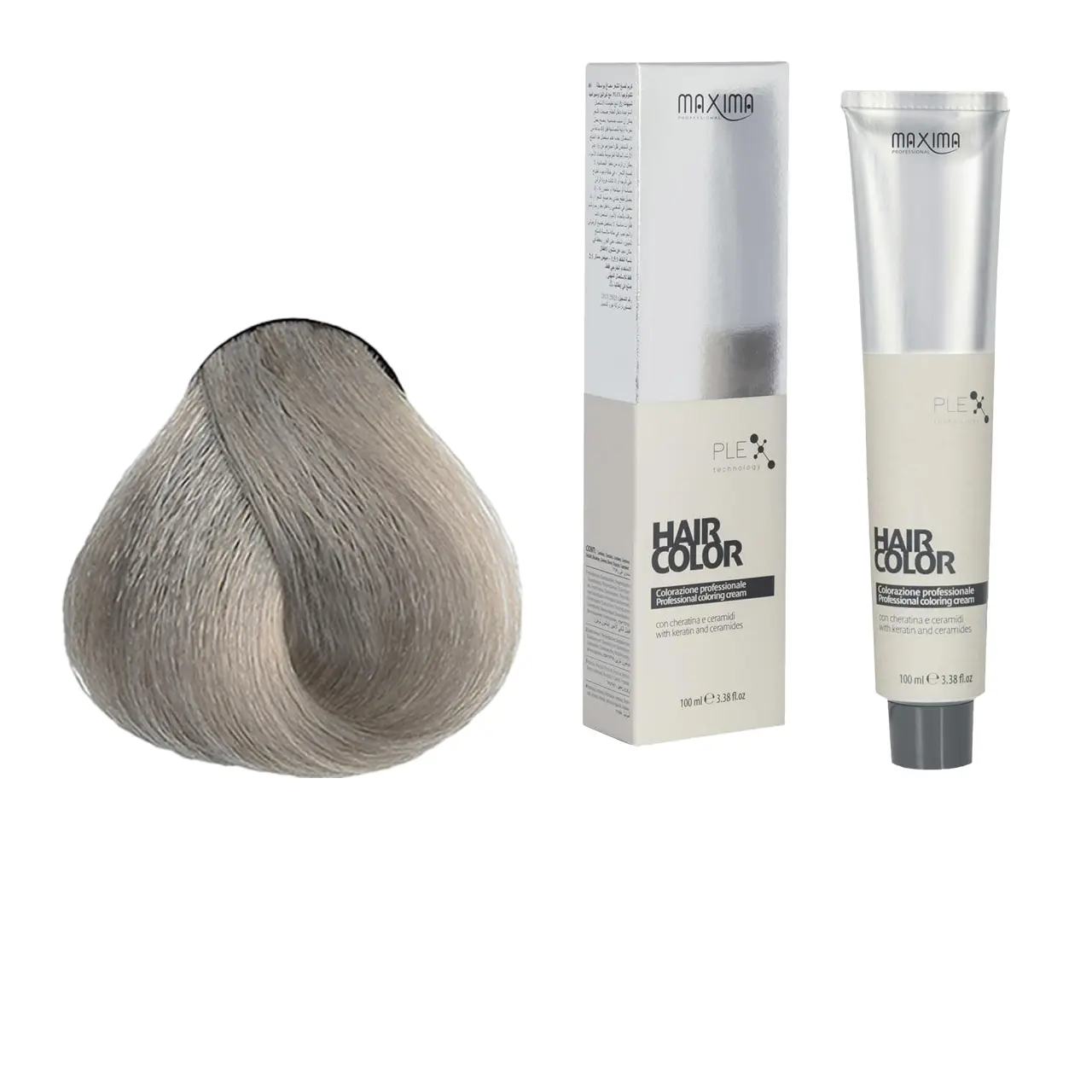 Vopsea profesionala de par, 9.1 Blond cenusiu foarte deschis, MAXIMA, 100ml