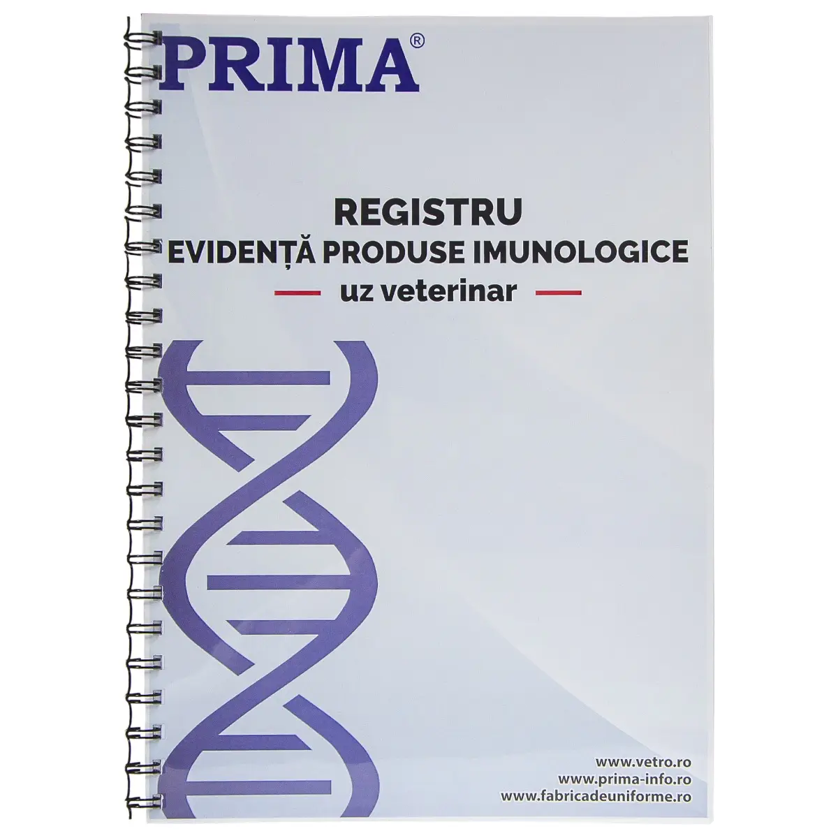 Registru veterinar pentru produse imunologice, PRIMA, A4, 50 file
