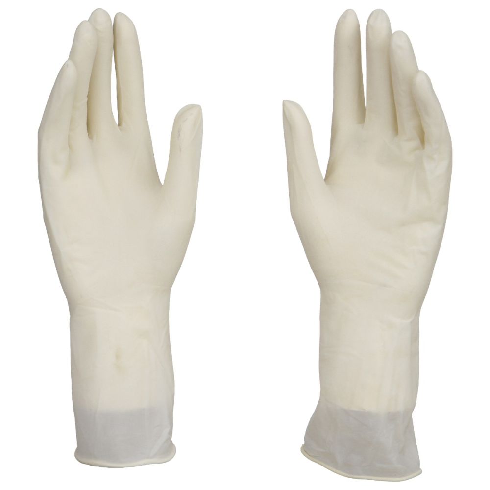 Manusi chirurgicale albe din latex, sterile, PRIMA, usor pudrate, marimi 60 - 85, 1 pereche