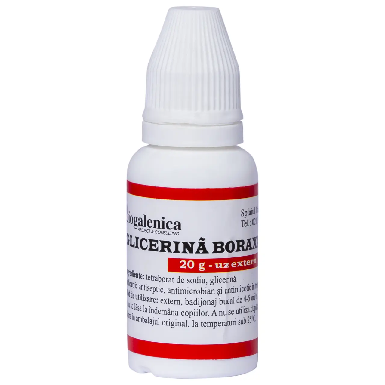 Glicerina boraxata 10%, 20g – Solutie pentru badijonari bucale, uz extern