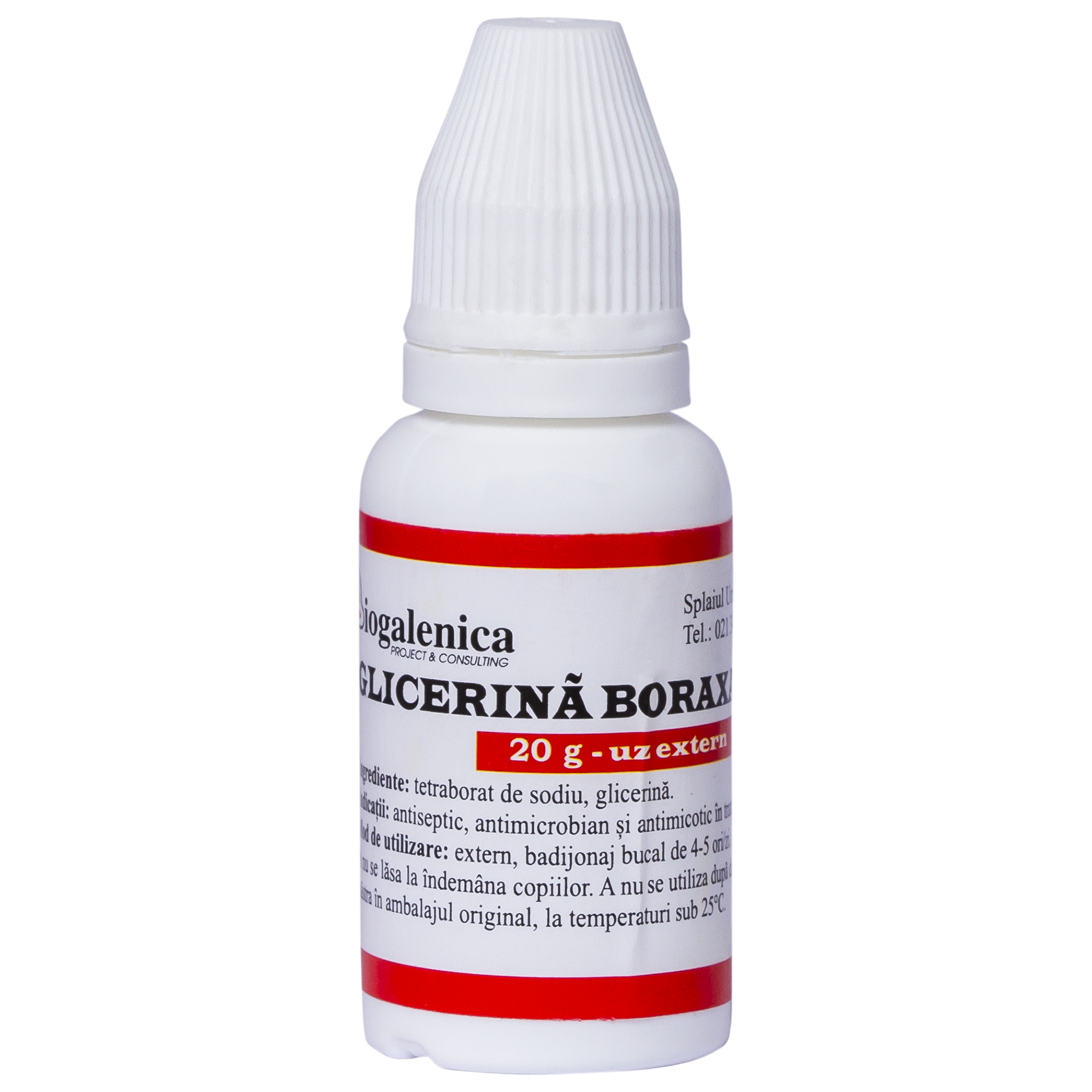 Glicerina boraxata 10%, 20g – Solutie pentru badijonari bucale, uz extern