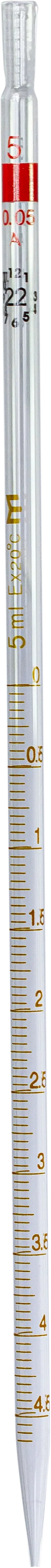 Pipeta gradata de sticla, 5 ml, cu varf oblic, 20 buc