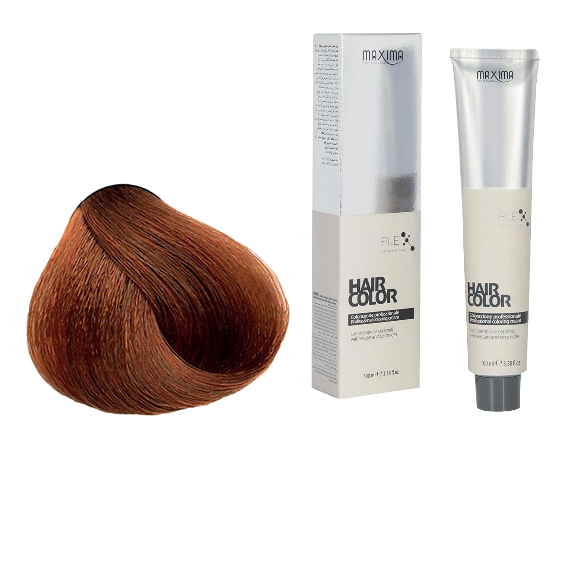 Vopsea profesionala de par, 7.84 Blond chihlimbar aramiu, MAXIMA, 100ml