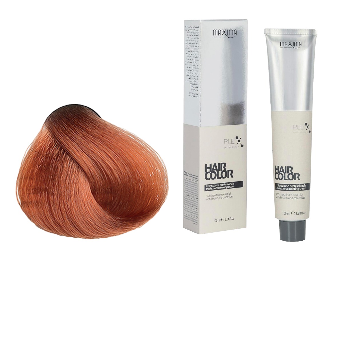 Vopsea profesionala de par, 8.44  Blond aramiu deschis intens, MAXIMA, 100ml