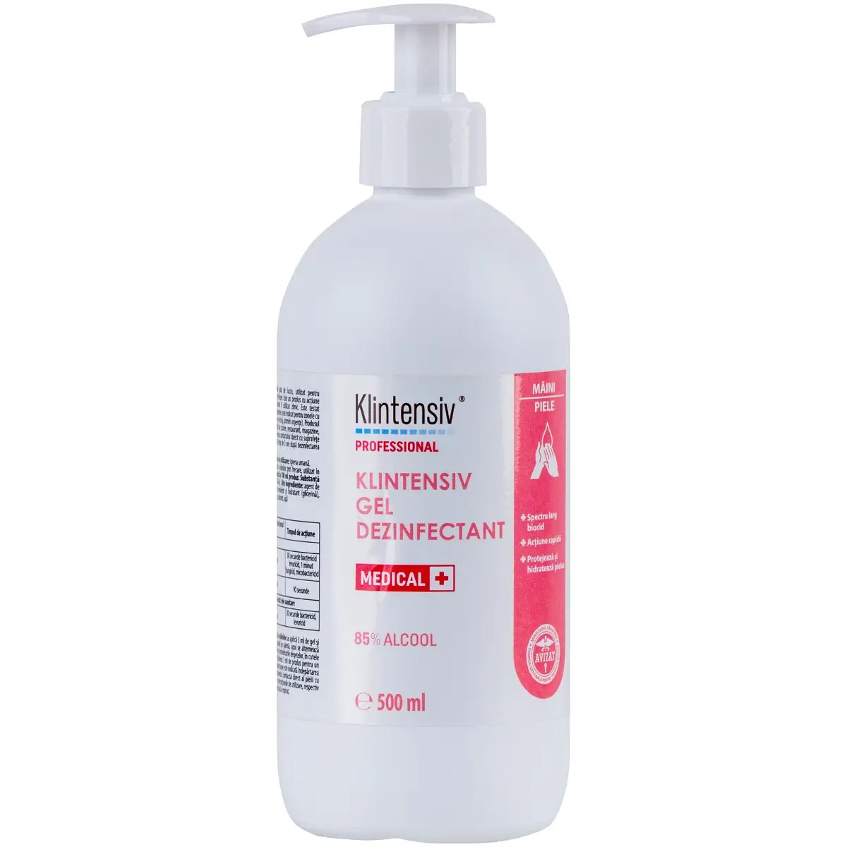 Gel dezinfectant maini si tegumente Klintensiv 500 ml