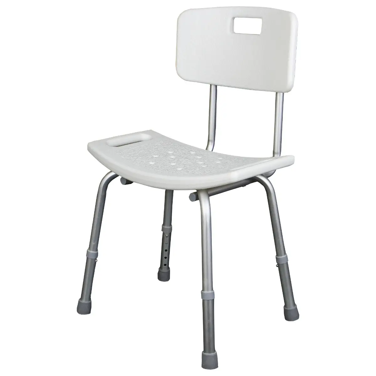 Scaun de baie cu spatar JL798L, PRIMA, ajustabil, antialunecare, suport 100 kg