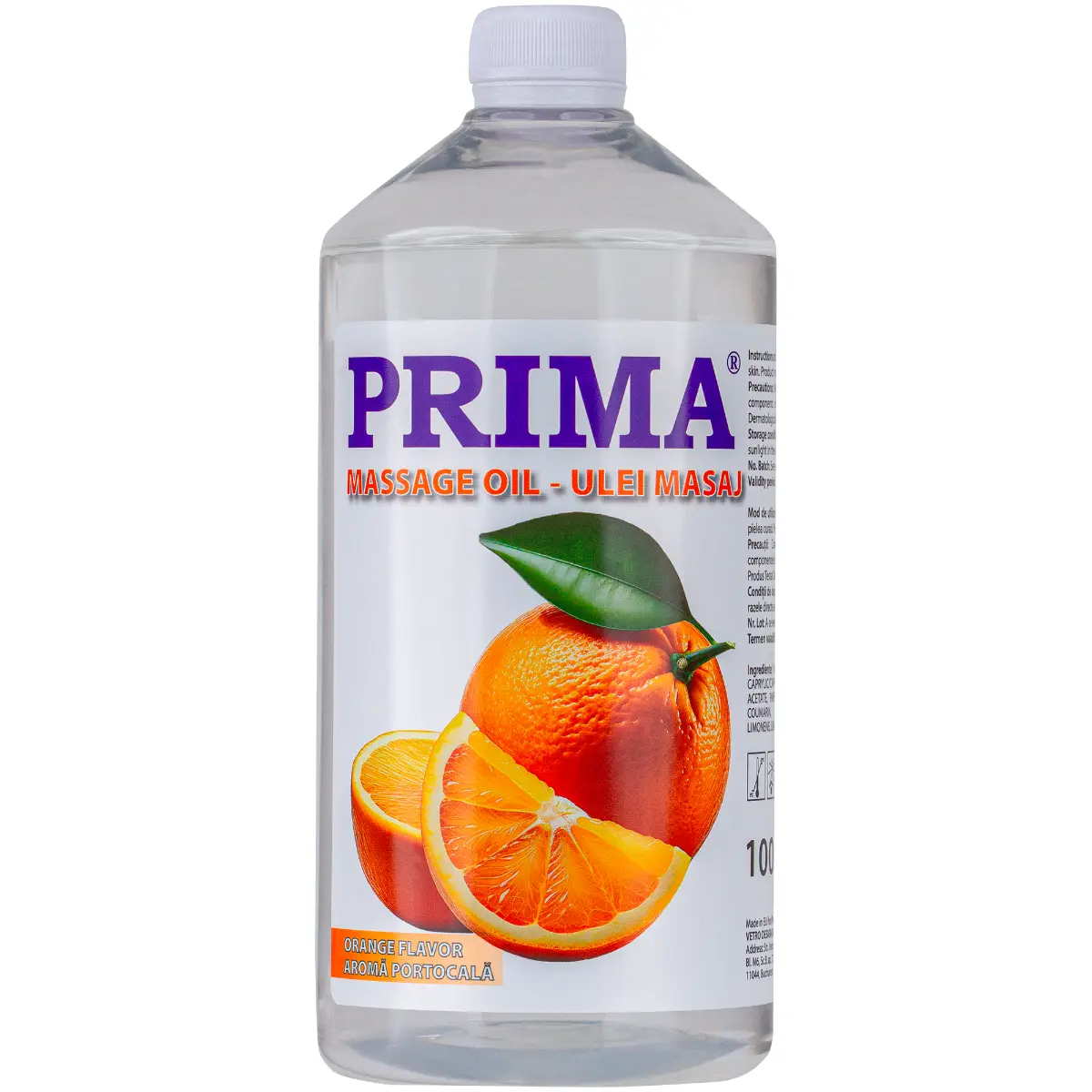Ulei de masaj pentru corp, PRIMA, cu portocala, 1 litru