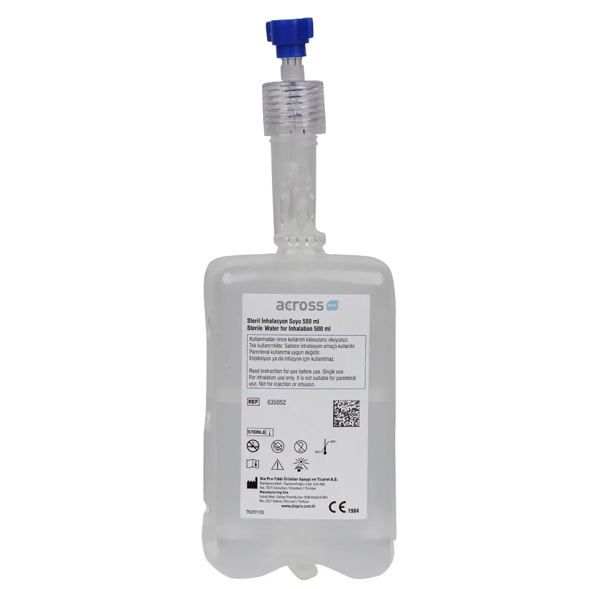 Barbotor oxigen cu apa sterila 500 ml