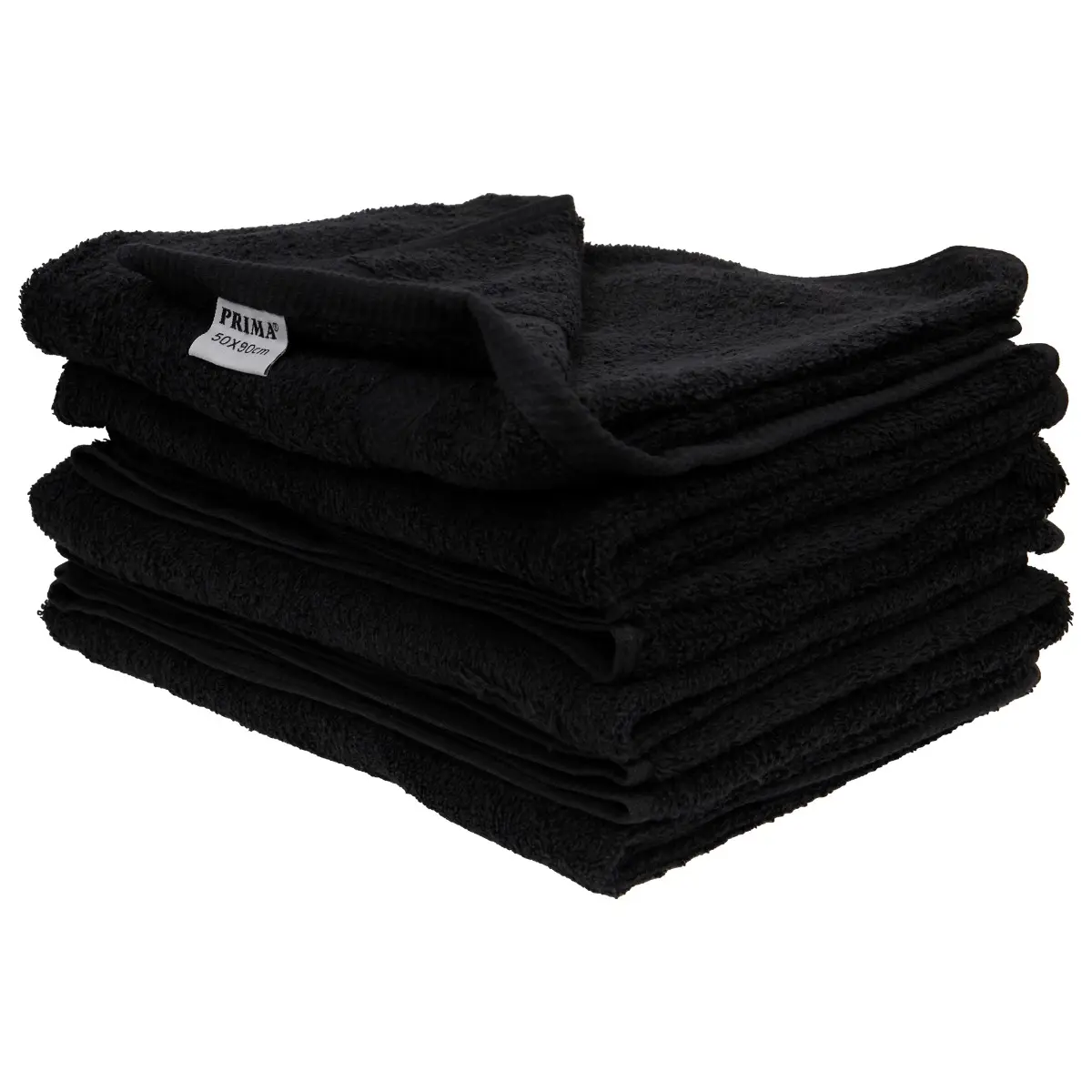 Set 6 prosoape baie, PRIMA, bumbac 100%, 50x90cm, 600g/m2, negre