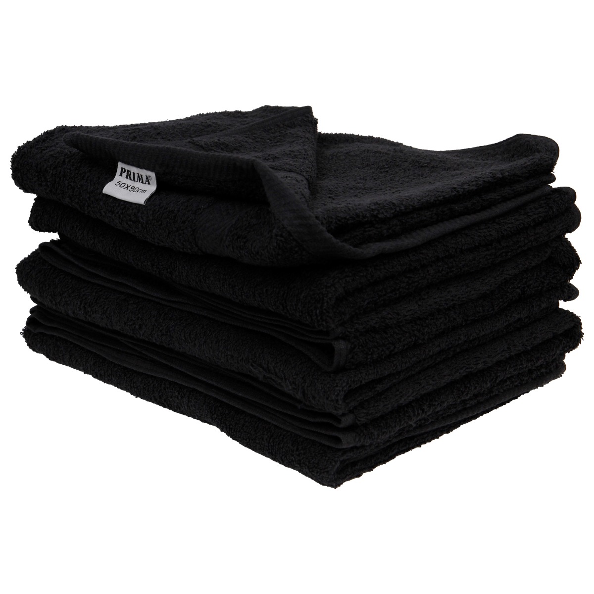Set 6 prosoape baie, PRIMA, bumbac 100%, 50x90cm, 600g/m2, negre