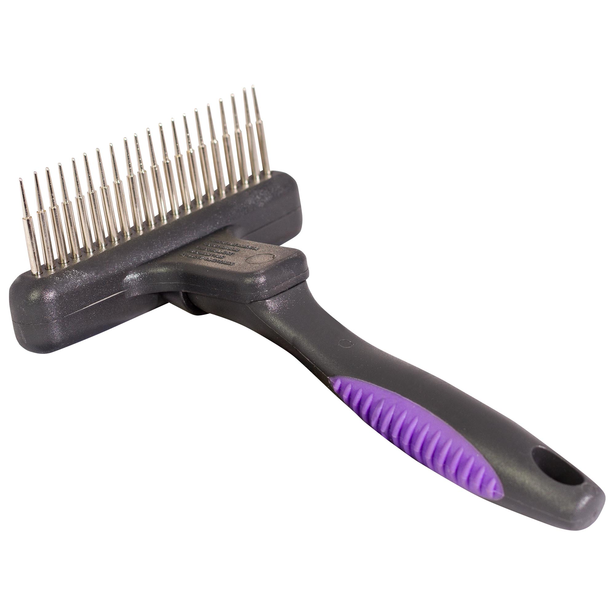 Perie pentru caini tip grebla flexibila cu 20 dinti lungi, pentru blana lunga, groasa sau dubla