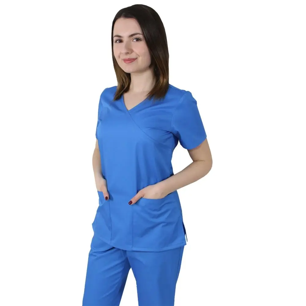 Bluza dama MIRA Clasic albastra - Uniforma Medicala