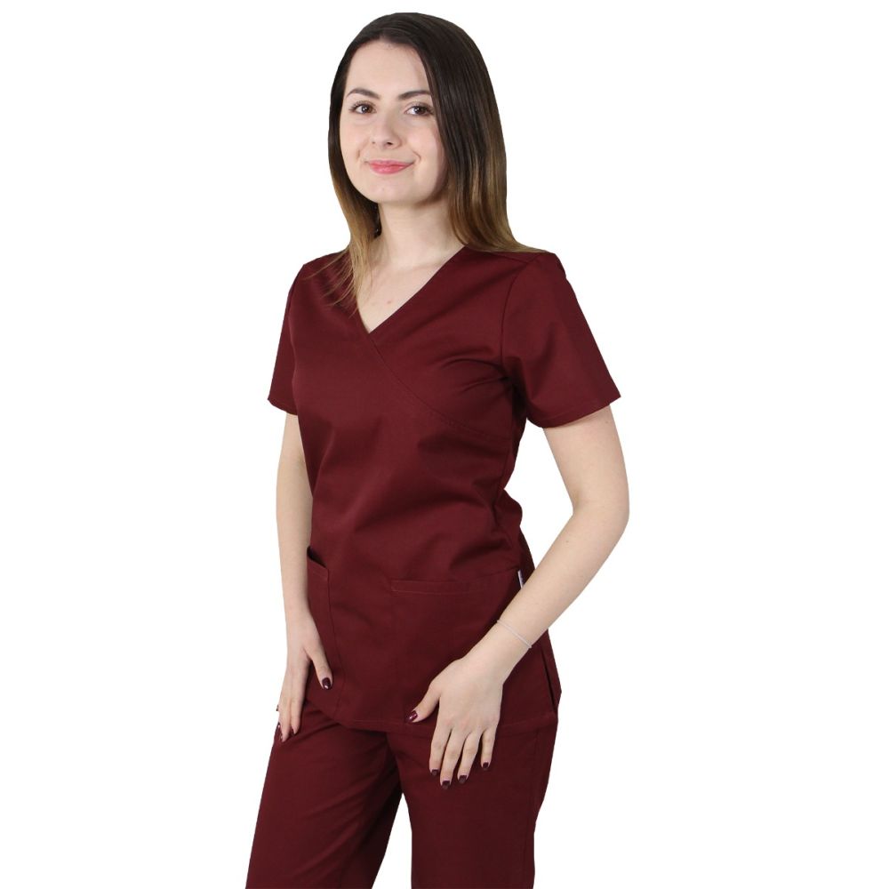 Bluza dama MIRA Clasic grena - Uniforma Medicala