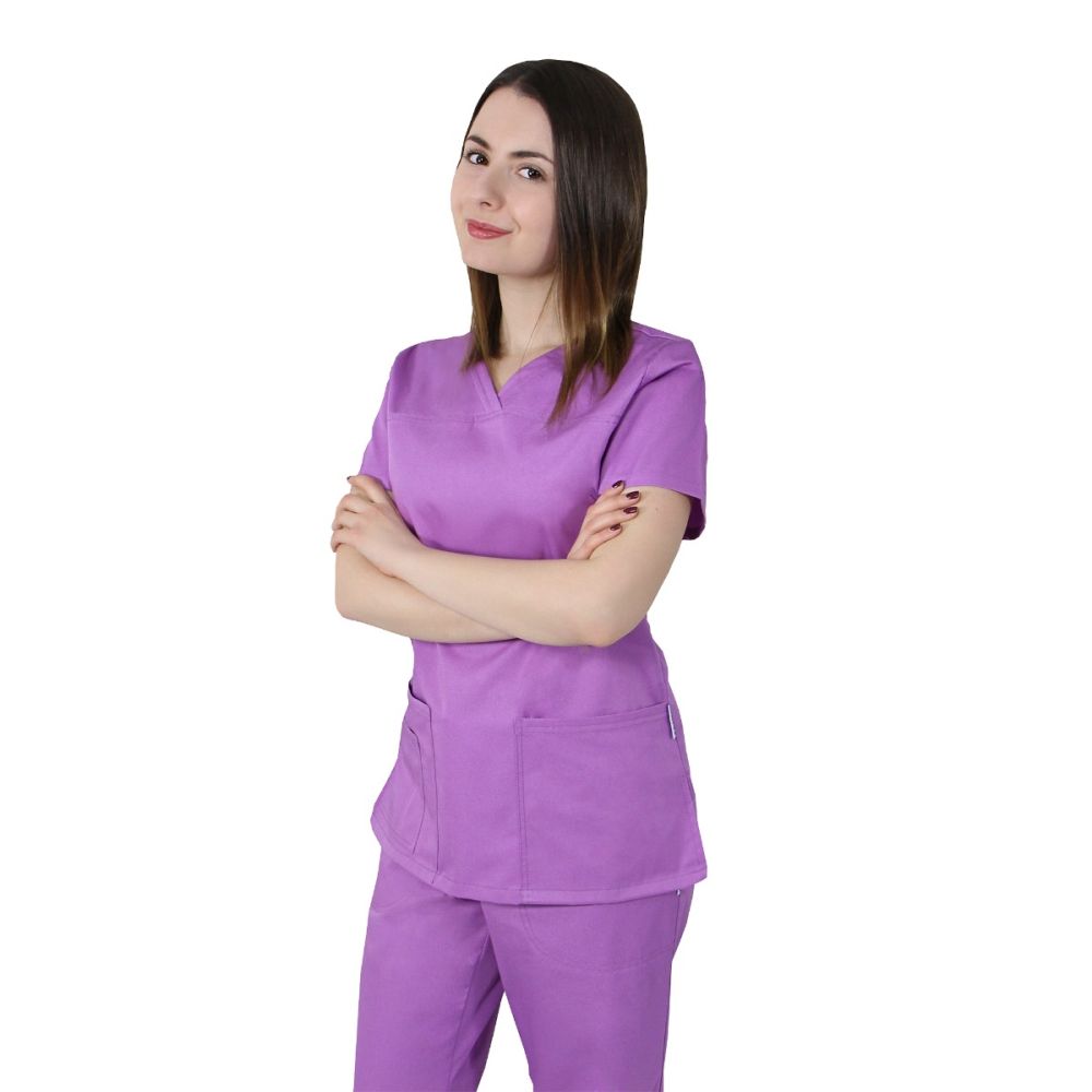 Bluza dama TINA Premium lila - Uniforma Medicala