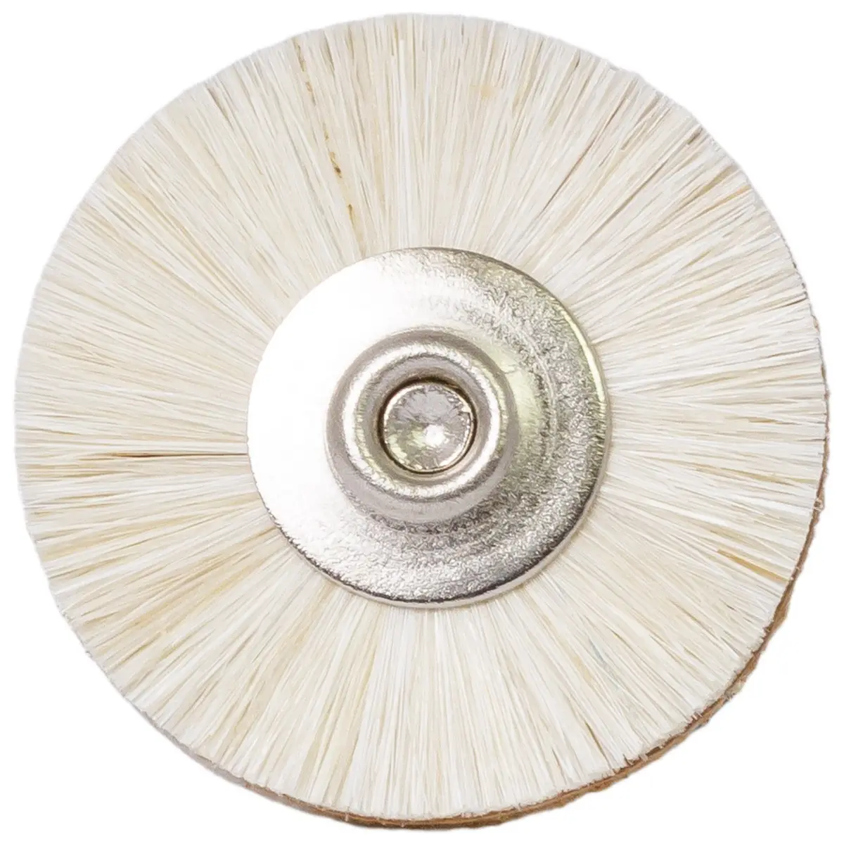 Perie alba cu mandrina, PRIMA, cu peri moi si insertie de piele, diametru 22 mm