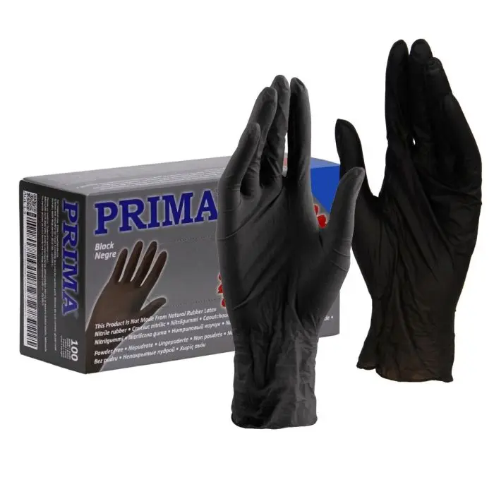 PMV Manusi examinare negre din nitril, marimea XS, nesterile, nepudrate, PRIMA, 100 bucati