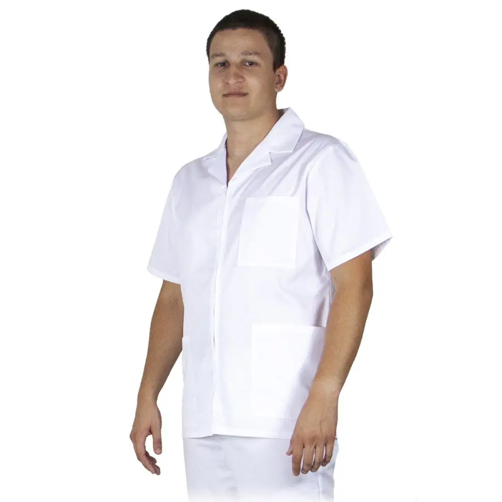 Halat barbati TOM Premium alb - Uniforma Medicala
