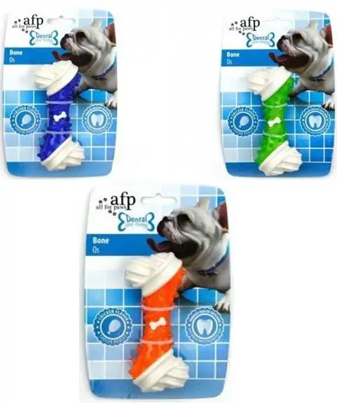 ALL FOR PAWS Dental Jucărie pentru câini Bone, diverse culori, 13x5,5x3cm