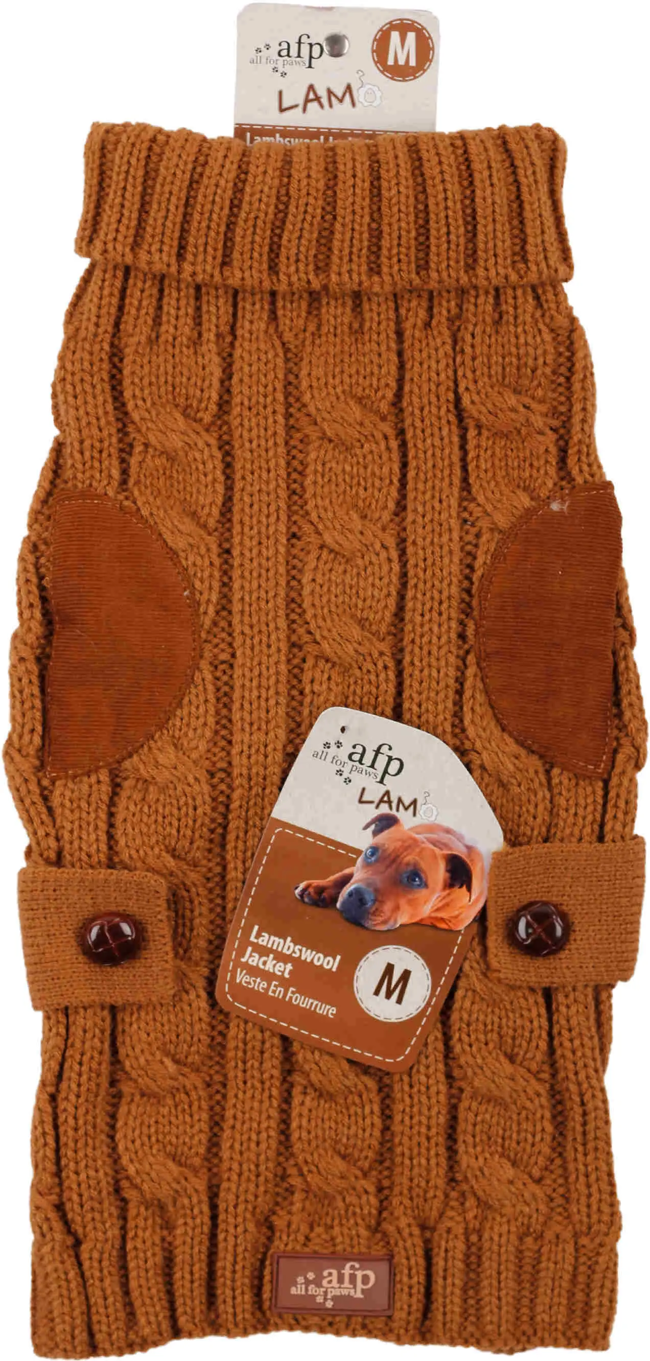 ALL FOR PAWS LAMBSWOOL Pulover tricotat pentru câini, Maro deschis