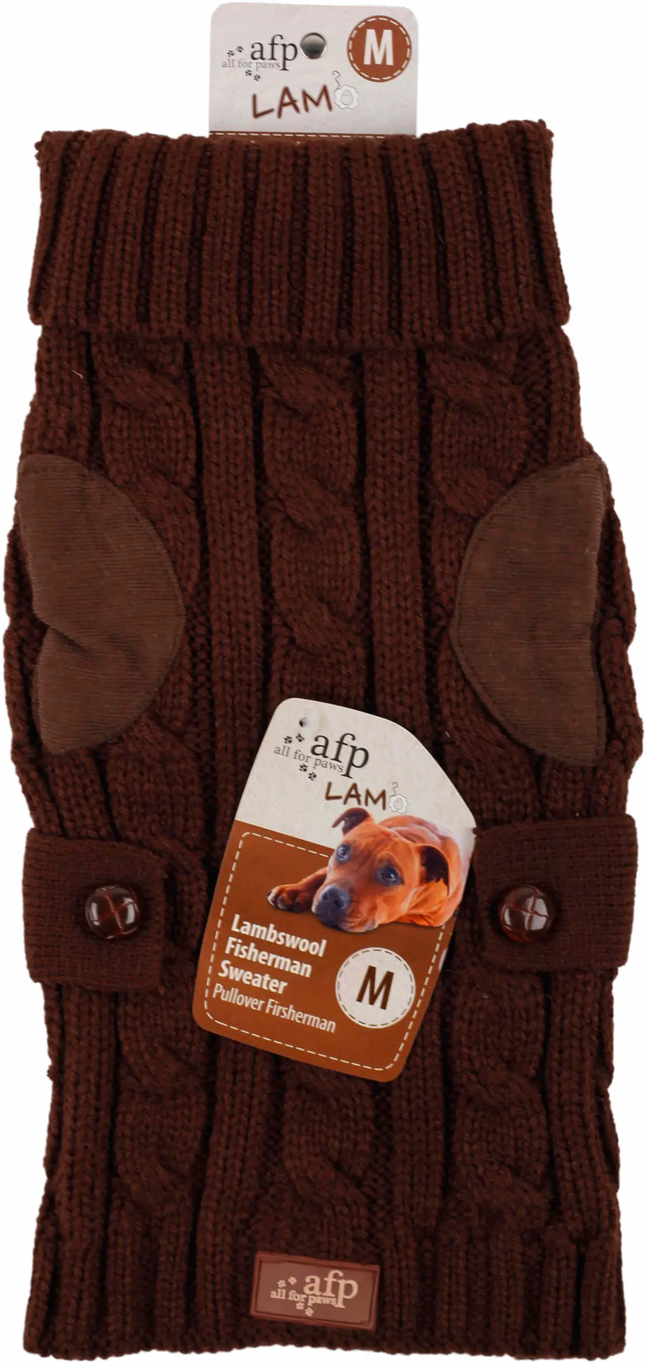 ALL FOR PAWS LAMBSWOOL Pulover tricotat pentru câini, Maro închis