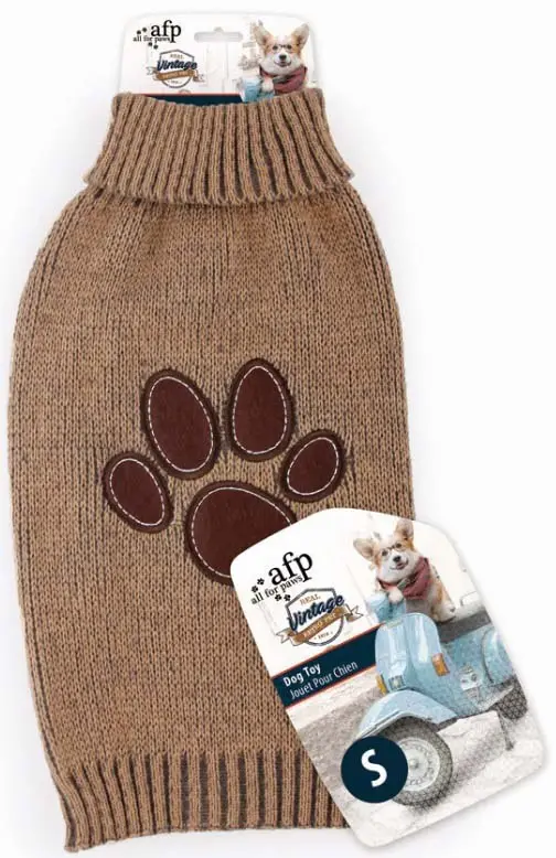 ALL FOR PAWS VINTAGE Pulover pentru câini, Maro