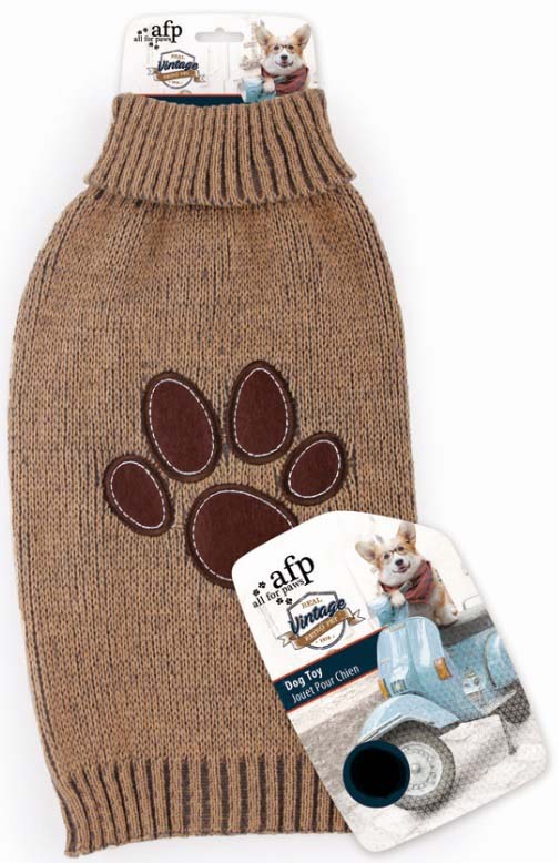 ALL FOR PAWS VINTAGE Pulover pentru câini, Maro