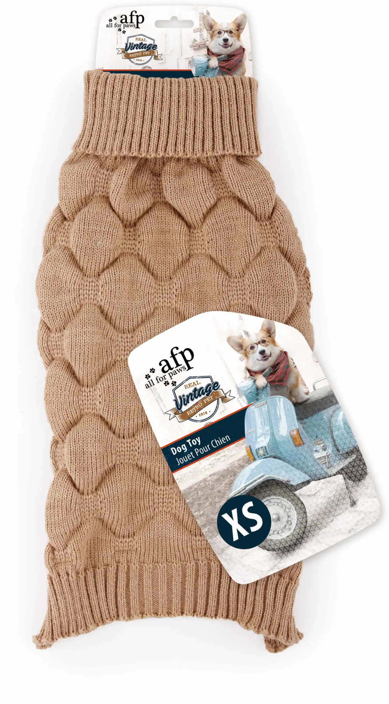 ALL FOR PAWS VINTAGE Pulover pentru câini, Maro deschis