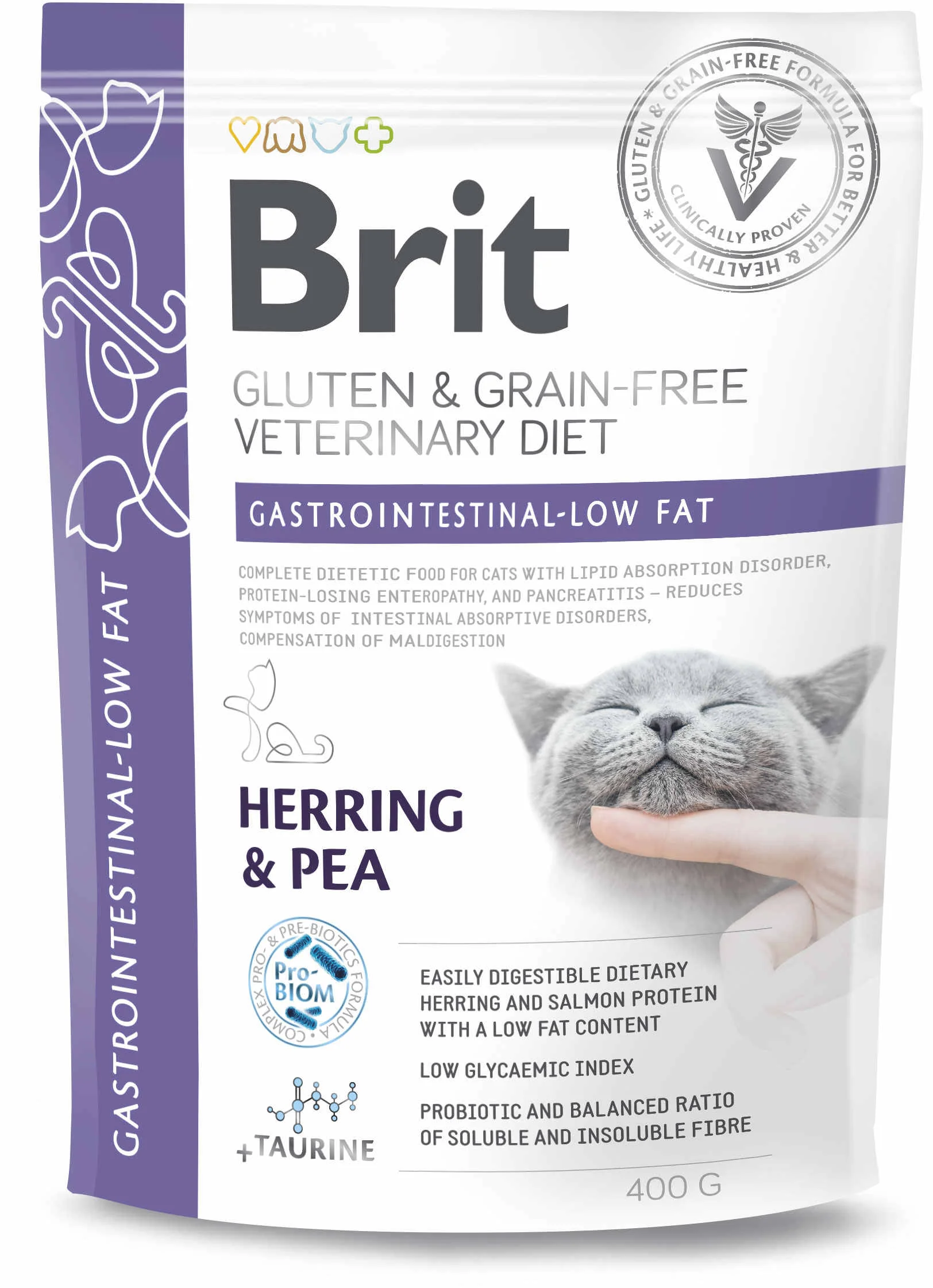 BRIT VD Gastrointestinal Low fat pisici, reducerea tulburărilor intestinale