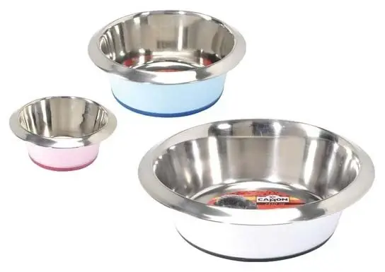CAMON Castron din oţel inoxidabil PRIMA antislip pentru câini, diverse culori