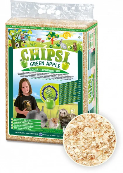 CHIPSI Rumeguş pentru rozătoare, cu aromă de măr verde