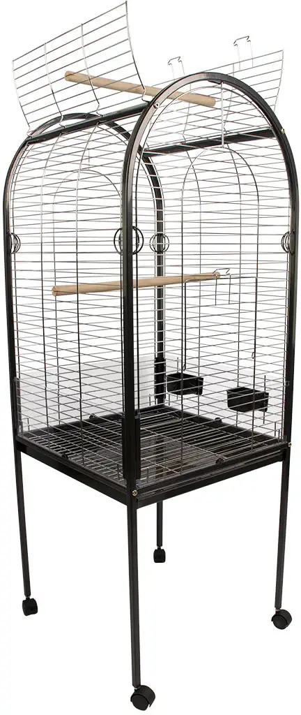 DUVO+ Volieră Junior xxlight Chrome pentru papagali mari, 55x55x130cm