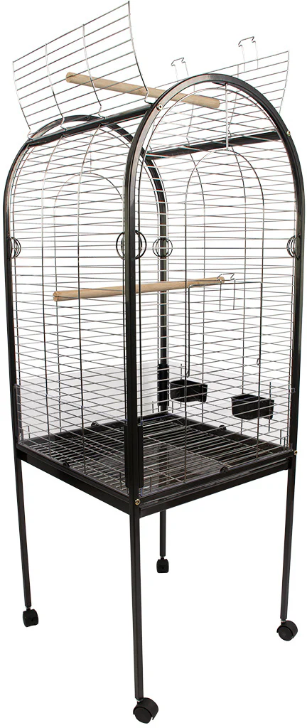 DUVO+ Volieră Junior xxlight Chrome pentru papagali mari, 55x55x130cm
