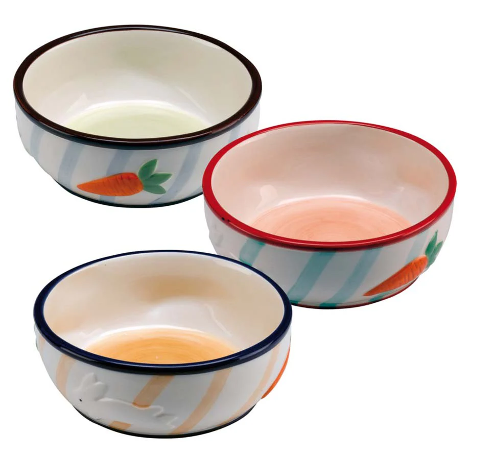 FERPLAST Bol ceramic pentru iepuri 360ml, 12,7x4,8cm, diverse culori