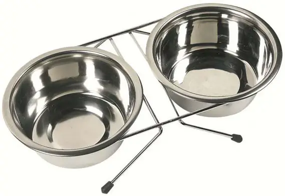 FLAMINGO Castroane pentru câini, Duo Dinner, din oţel inoxidabil, cu suport