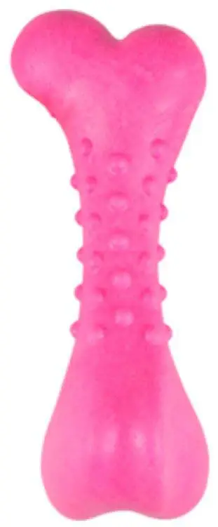 FLAMINGO Jucărie pentru câini în formă de Os Dina cu aromă de zmeură 13cm
