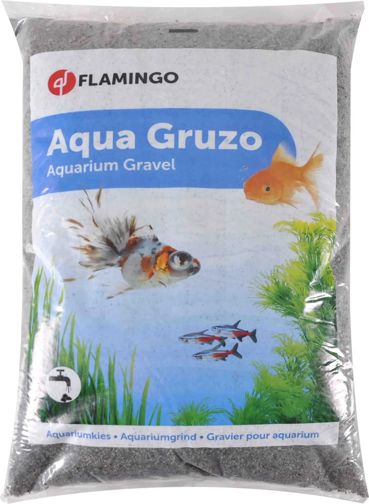 FLAMINGO Pietriş  pentru acvarii, 9kg, Alb-Negru