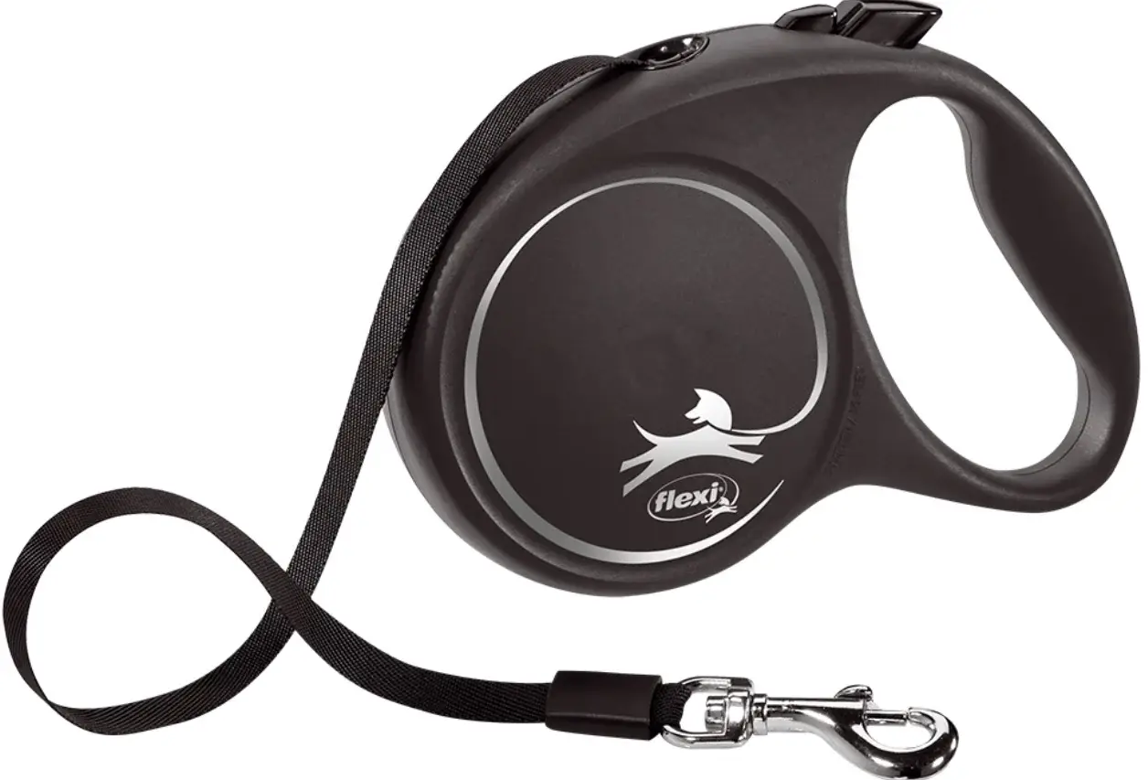 FLEXI Lesă retractabilă BLACK DESIGN cu bandă