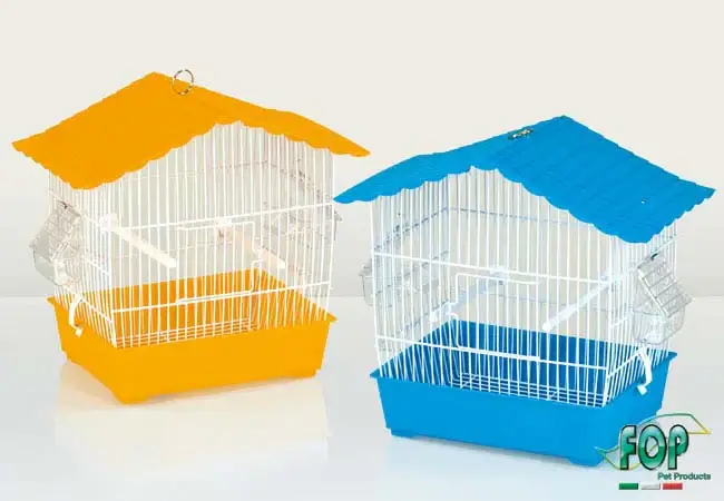 FOP Colivie pentru păsări SARA albă, tăviţă diferite culori 35,5x21x32,5cm