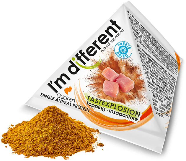 I'M DIFFERENT Tastexplosion Topping hrană pentru câini şi pisici, cu Pui 8g
