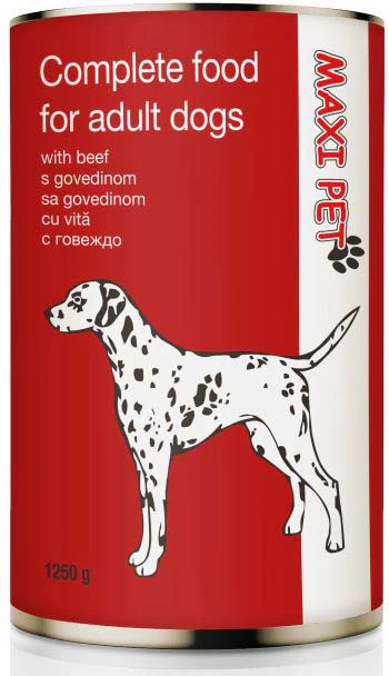 MAXI PET Câine Vită, conservă 1250g